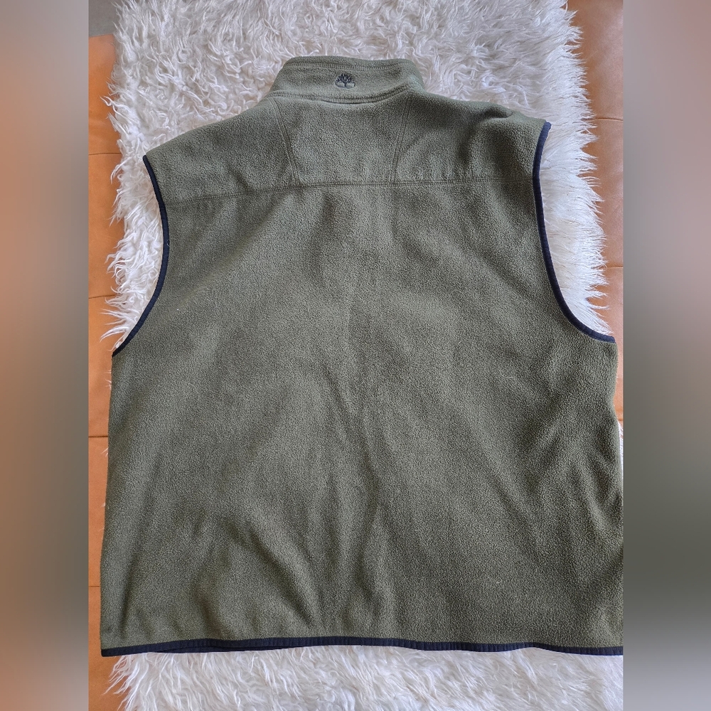 Timberland Men’s Olive Green Fleece Zip Vest - Picture 5 of 6